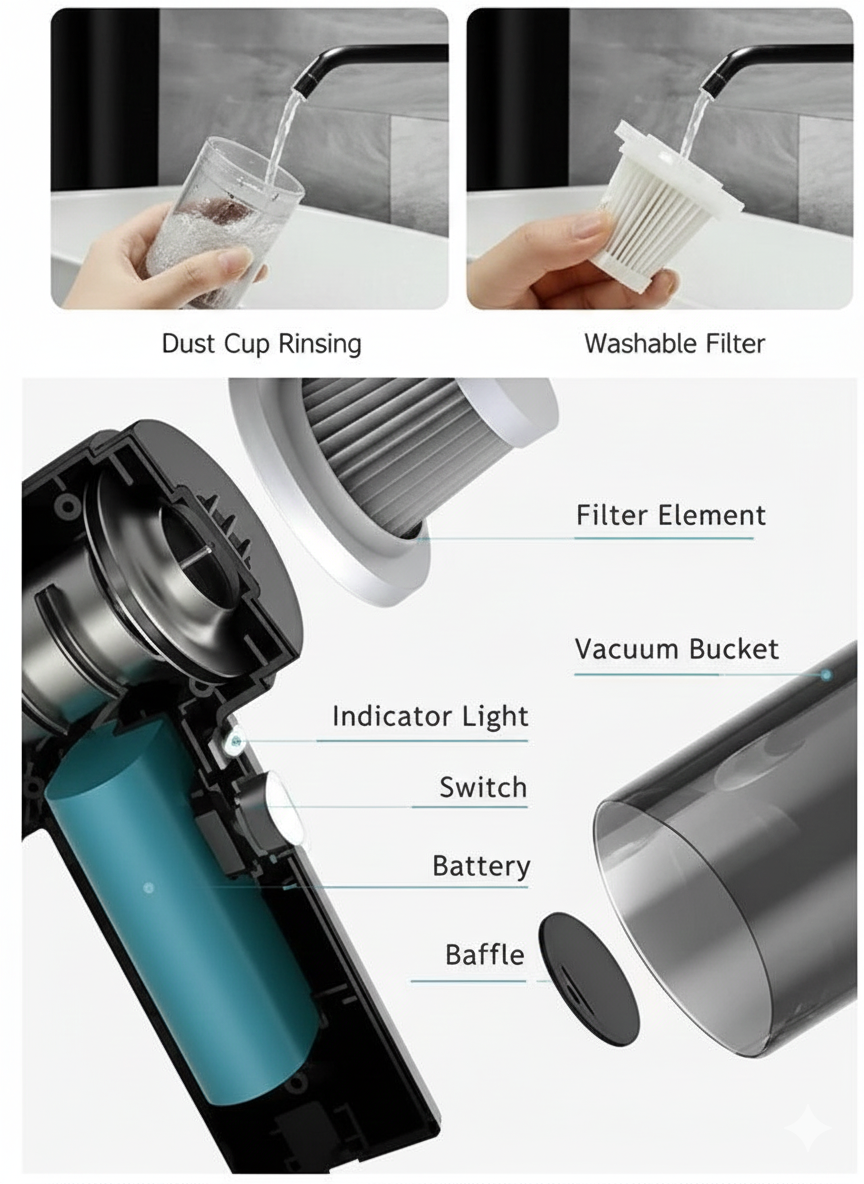 Portable Air Duster Vacuum Cleaner
